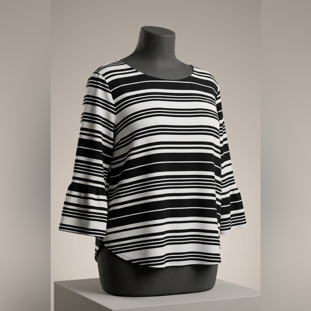 Navy striped blouse Green Envelope